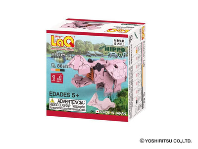 Back cover of LaQ product Animal World MINI HIPPO - 1 Model, 88 Pieces