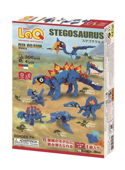 Back cover of LaQ product Dinosaur World Stegosaurus